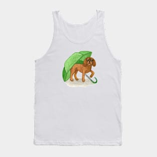 Cavalier King Charles Spaniel - Green Umbrella Ruby Tank Top